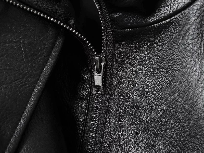 MUJER Black Faux Leather Jackets for Women Outerwears Office Women's Bomber Jacket Snap Button Demi-season Jacket for Women Coat